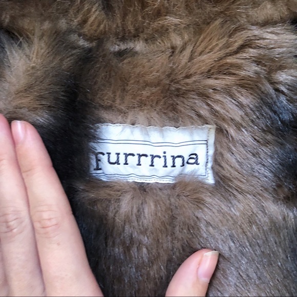 SOLD vintage • 80s Furrrina quilted long coat black brown faux fur puffer maxi - Picture 8 of 13